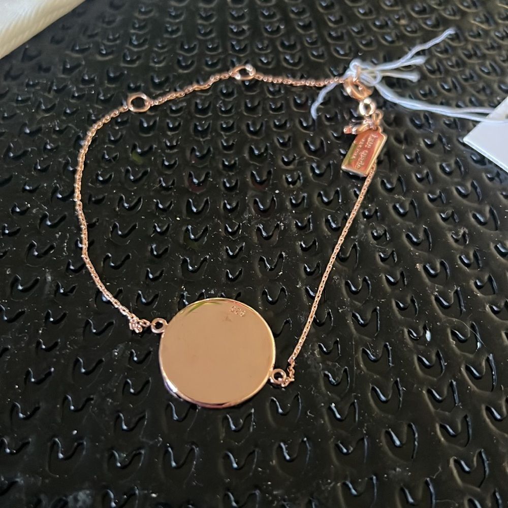 NWT Kate SPADE Demi Fine Round Line Bracelet silver rosegold N1